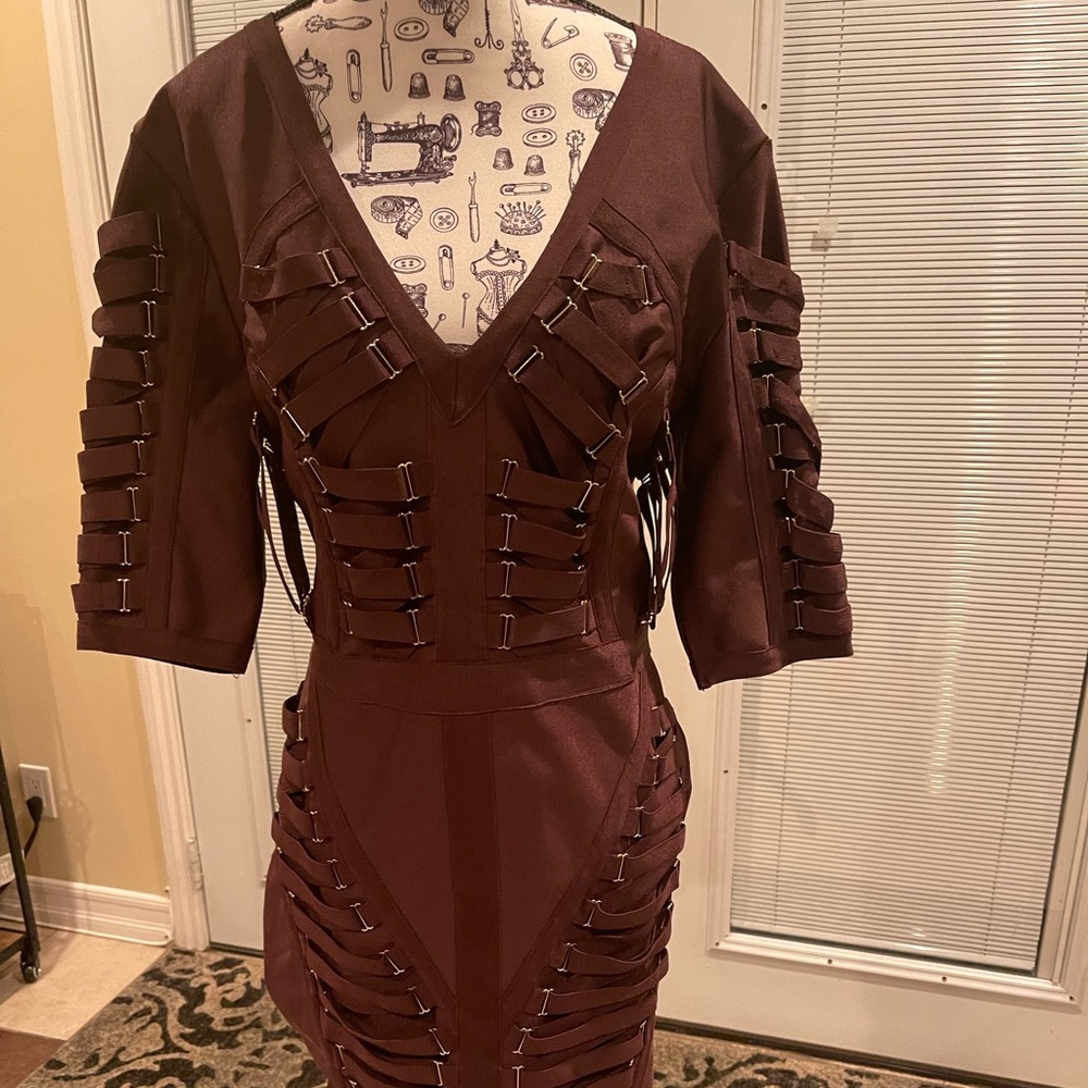 Plum Fashion Nova “Climb The Ladder” Bandage Dress—sz 2X